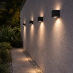 Modern Cube Outdoor Wall Light - Black White Grey - Grey