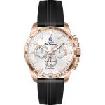 Ben Sherman Mens Rose Gold-tone Chronograph Watch With Black Silicone Strap