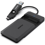 Benfei Usb-a C 3.0 Male 2.5 Sata III Hdd ssd Enclosure With 2-IN-1 Usb-a 3.0 To Usb-c Non-detachable Cable S.m.a.r.t And Trim