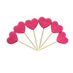 Cerise Heart Medium On Stick Pack Of 6