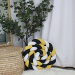 Cot Bumper Braided 3 Strand Yellow Black And White