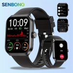 Senbono Smart Watch For Men With Wireless Call HD Full Touch Screen Smart Watch Activity Fitness Watch Sleep Monitoring Step Cal