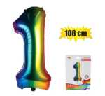 Balloon Helium Foil Rainbow 1 106CM F-04 Marketplace Brits Bros