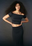 Ribbed Off-the-shoulder Top - Black