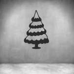 Christmas Tree Wall Art D01 - 600MM Black