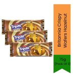 Crispy Wafers Hazelnut Multipack 225G 3 X 75G Pack - Premium Light Airy Wafers Filled With Roasted Hazelnut Cream Elegant Coffee