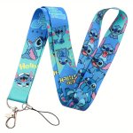 Disney Lanyard Keychain Id Credit Card Cover Pass Mobile Phone Charm Cartoon Stitch Series 1PC Neck Straps Badge Holder Key Hold