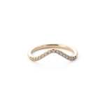 Gentle Diamond Wishbone Ring - Natural White Gold 18CT
