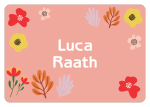 Ice Cream Tub School Label : Abstract Floral Theme