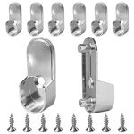 Hdbonemu 8PCS Closet Rod Bracket 15MM X 30MM Oval Closet Rod End Supports Single Hole With Rear Facing 6.5MM Pins