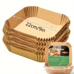 50-PACK Air Fryer Parchment Paper Liners - Non-stick Water & Oil Resistant Multipurpose Baking Papers For Air Fryer Microwave St