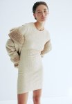 Textured Jersey Dress - Light Beige