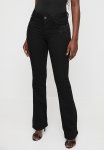 Sissy Boy Bria: Mid-waist Bootleg With Embroidery Detail - Black