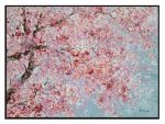 Yihui Arts Plum Blossom Hand Painted Canvas Wall Art With Floating Frame