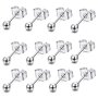 12 Pcs/set Stainless Steel Ball Stud Earrings Classic Ear Jewelry For Women