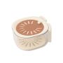 Brown White 2IN1 Fruit Washing Bowl With Strainer And Lid Foldable Handle
