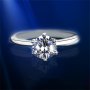 Elegant 925 Sterling Silvery Moissanite Ring - Adjustable Perfect For Weddings & Casual Attire
