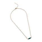 Dark Green Gem Chain Necklace