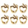 6PCS Apple Napkin Rings Metal Plated Apple Vintage Gold
