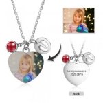 CNE104638 - Personalized Photo Necklace Babyfeet & Birthstone Stainless Steel
