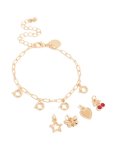 Goldair Gold Cherry & Star Charm Bracelet