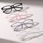 4PCS Candy Color Oval Frame Clear Lens Glasses Cute Fashion Decorative Glasses Spectacles For Women Men