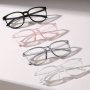 4pcs Candy Color Oval Frame Clear Lens Glasses Cute Fashion Decorative Glasses Spectacles For Women Men