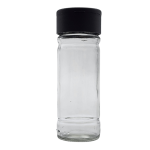 100ML Clear Glass Shaker Jar With 19 Hole Shaker - Black
