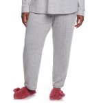 Plus Size Grey Ribbed Lounge Pants