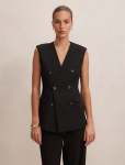 Myra Sleeveless Blazer - 18 Black