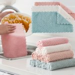 10PCS Premium Thick Kitchen Cleaning Cloths - Durable Absorbent Dishwashing Towels For Easy Grease & Stain Removal In Kitchen An