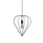 Abbi Metal Heart Pendant Light Black Gold - Gold