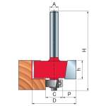 Rabbeting Router Bit D-31.75MM X H-13.2MM X H-61.7MM X C-12.7MM X R-9.52MM X A-1 2" 32-10250P
