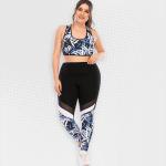 Plus Size Ladies Blue And White Leggings - XXL