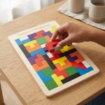 Wooden Square Puzzle Set Develop Logical Thinking