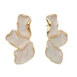 Irregular Petal Earrings For Women Stainless Steel Unique Statement Flower Dangle Earrings Trendy Jewelry Gift