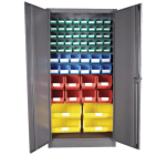 Louvre Panel & Linbin Storage Bin Cabinet Kit 3