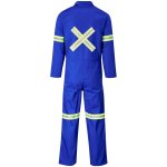 Safeway Safety Polycotton Boiler Suit - Reflective Arms Legs & Back - Yellow Tape - 54 White