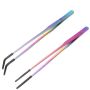 2PCS Reptile Feeding Tongs Rubber Tip Feeding Tweezers-straight And Curved