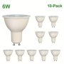 10PCS GU10 LED Light Bulb MR16 LED Light Bulb 6W 490LM AC220-240V Energy Saving MINI Spotlight 50W Halogen Equivalent Beam Angle 38 Degrees 3000K