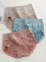 3pcs Colorblock Floral Print Lace Trim Bow Briefs Comfy Breathable Stretchy Intimates Panties Women's Lingerie & Underwear