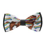 Seslflkpjk Mens Boys Lgbt Dog With Rainbow Sunglasses Pride Pre-tied Creative Cravat Necktie For Wedding Party Business Banquet