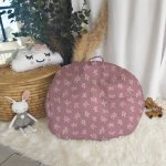 Hide And Seat Bean Bag Buddy Storage Bag Dusty Pink Leaf Print