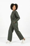 Straight Leg Trousers - 40 Olive