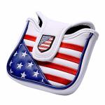 Gooaction Usa Golf Club Square Mallet Putter Cover Patriotic American Flag Magnetic Synthetic Leather Putter Headcover For Golf