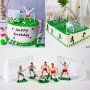 9PCS/SET Football Cake Decoration Soccer Field Players Doll Cupcake Topper Happy Birthday Party Decor Sports Dessert Table Dress Up Supplies Cake Decor Supplies Baking