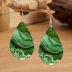 1 Pair Boho Style Green Acrylic Dangling Earrings - Elegant Gift