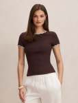 Rebecca Scallop Trim T-Shirt - XL Chocolate Porcelain