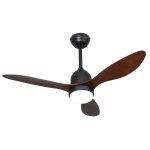 Monsoon Outdoor Led Ceiling Fan Black And Dark Wood