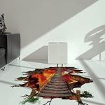 4AKID 3D Wall Or Floor Stickers - Coral Dolphins - Volcano